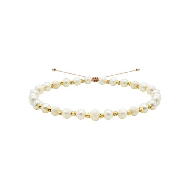 Bratara Argint 925 Premium dama reglabila - bilute si perle de cultura