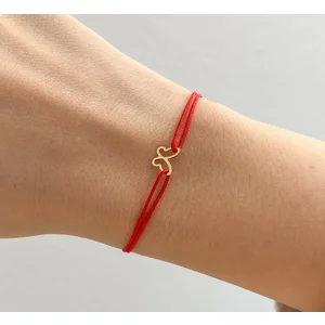 Bratara Aur 14K Dama, snur rosu si fluture 8 mm