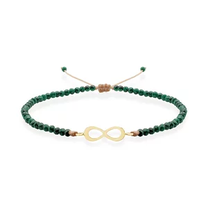 Bratara Aur 14K Premium dama - malachit si infinit (11 mm)