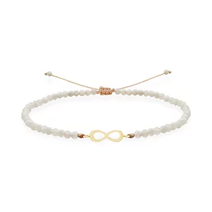 Bratara Aur 14K Premium dama - piatra lunii si infinit (11 mm)