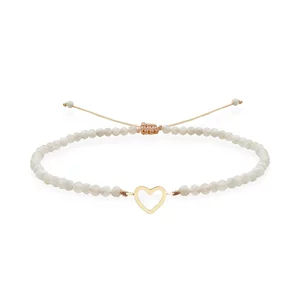 Bratara Aur 14K Premium dama - piatra lunii si inima (14 mm)