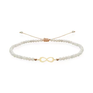 Bratara Aur 14K Premium dama, reglabila - piatra lunii si infinit (11 mm)