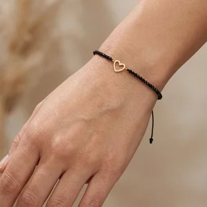Bratara Aur 14K Premium dama, reglabila - spinel si inima (14 mm)