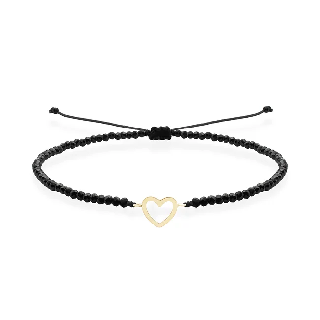 Bratara Aur 14K Premium dama - spinel si inima (14 mm)