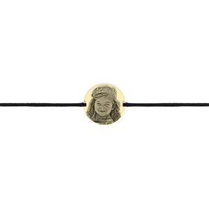 Bratara Aur barbati, snur si banut, personalizata cu poza (10 mm)