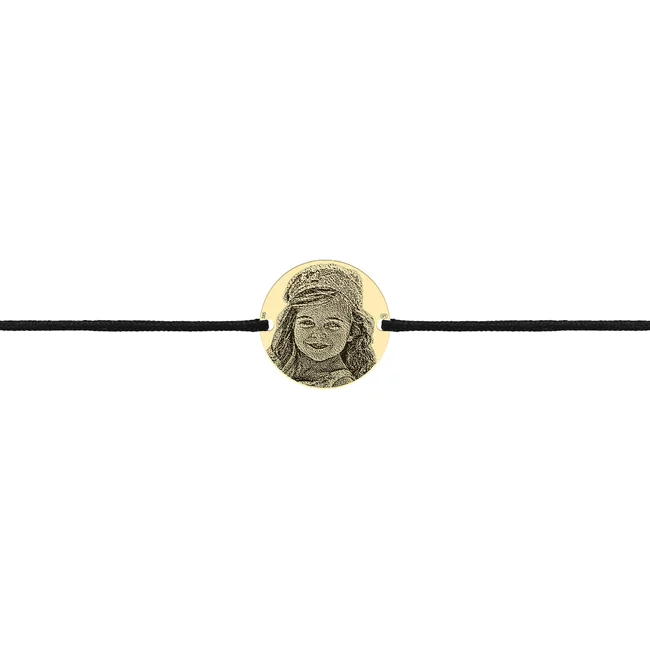 Bratara Aur barbati, snur si banut, personalizata cu poza (10 mm)