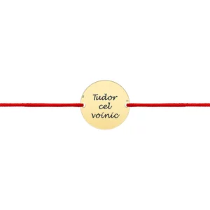 Bratara Aur copii, snur si banut, personalizata (12 mm)