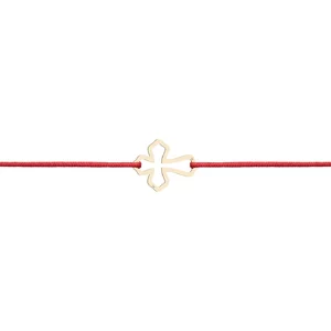 Bratara Aur copii, snur si cruce decupata (12 mm)