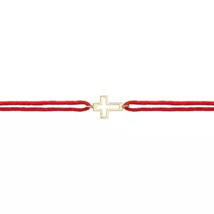 Bratara Aur copii, snur si cruce simbol (12 mm)
