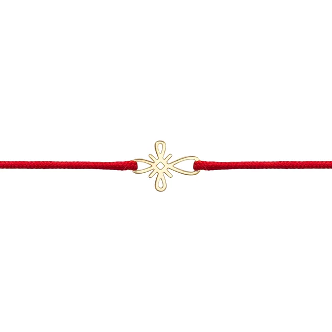 Bratara Aur copii, snur si cruce stilizata (10 mm)