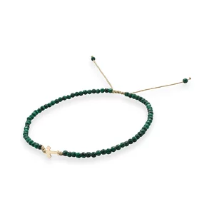 Bratara Aur Dama, Cruce si Malachit Natural ( 8.5 mm )