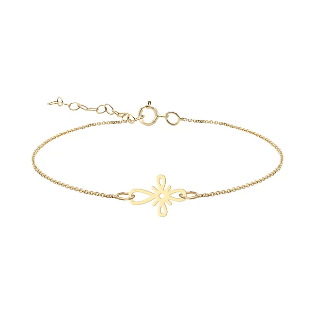 Bratara Aur dama, lant si cruce stilizata (10 mm)