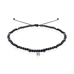 Bratara Aur dama, snur cu spinel si pandantiv cu zirconiu