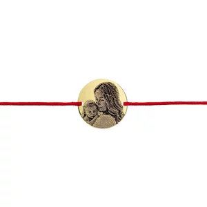 Bratara Aur dama, snur si banut, personalizata cu poza (15 mm)