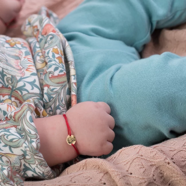 Bratara Aur bebelusi, snur si banut, personalizata cu poza (10mm)