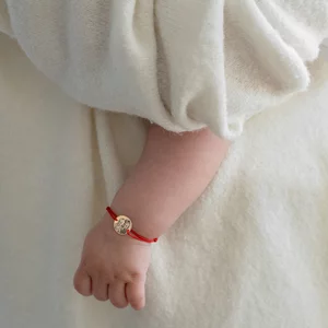 Bratara Aur bebelusi, snur si banut, personalizata cu poza (12 mm)