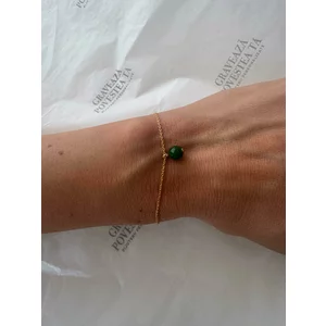 Bratara Dama Argint cu Piatra Jad Verde (6mm)