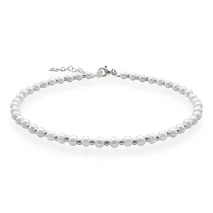 Bratara de picior, Dama, bilute de argint si perle scoica