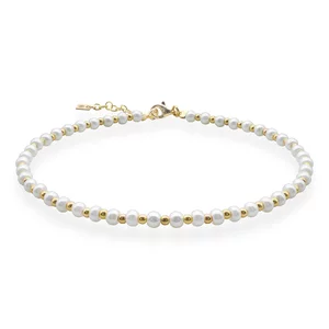 Bratara de picior, Dama, bilute de argint si perle scoica