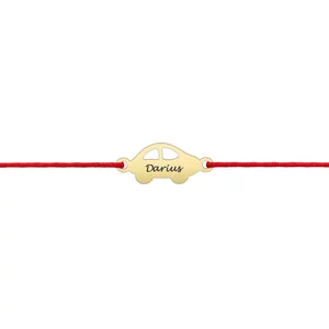 Bratara din Argint 925 Premium, cu snur reglabil si personalizata cu gravura (16 mm)