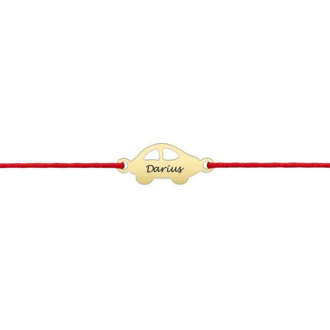 Bratara din Argint 925 Premium, cu snur reglabil si personalizata cu gravura (16 mm)