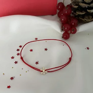 Bratara fulg argint cu snur reglabil de copii(9 mm)