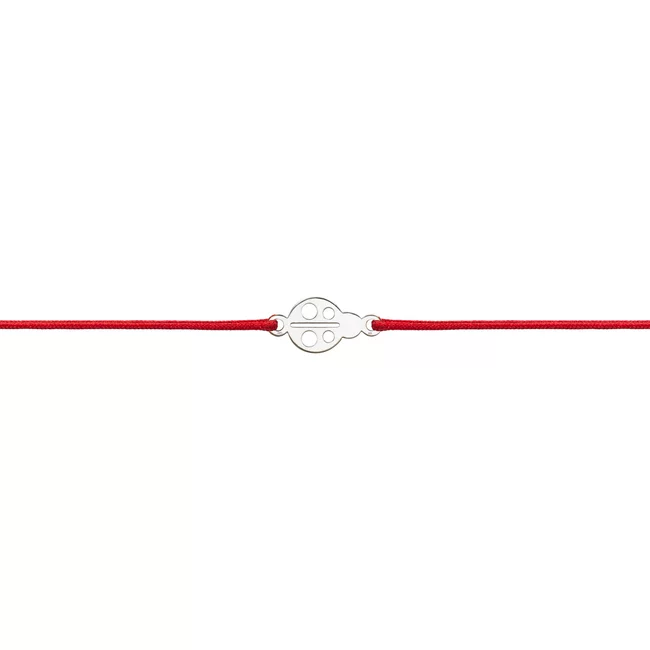 Bratara martisor Argint, snur rosu si gargarita 7 mm (minim 3 buc)