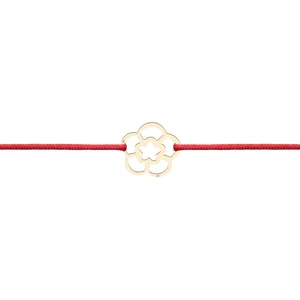 Bratara martisor Argint, snur rosu si infinit 11 mm placat Aur 14K (minim 3 buc)