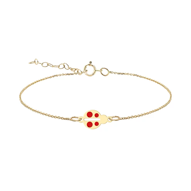 Brățară Mărțișor Aur 14K Premium - Gărgăriță cu Email 7mm