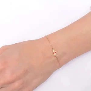 Brățară Mărțișor Aur 14K Premium - Gărgăriță cu Email 7mm