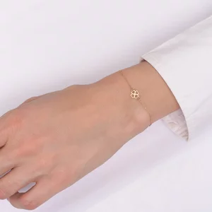 Brățară Mărțișor Aur 14K Premium - Trifoi 7mm