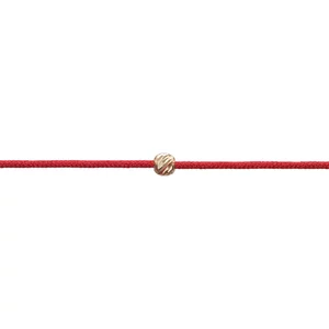 Bratara martisor Aur, snur rosu si biluta 2.5 mm (minim 3 buc)