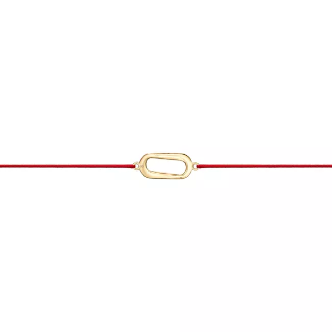 Bratara martisor Aur, snur reglabil si pandantiv (11 mm)