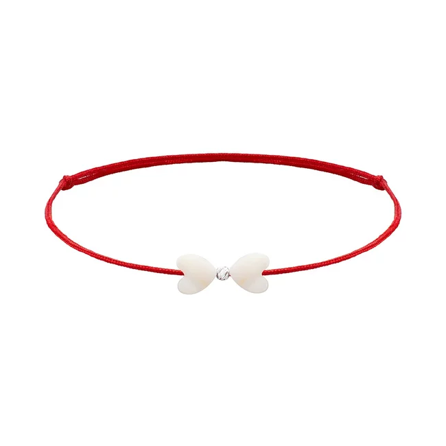 Brățară Mărțișor din Argint 925 Premium – Fundiță Piatră Sidef (minim 5 bucăți)