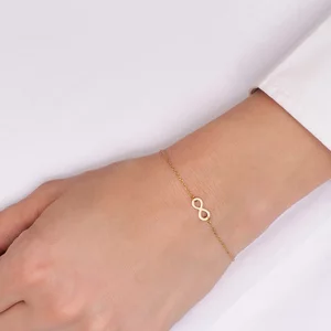 Brățară Mărțișor din Argint 925 Premium, placată cu aur galben - Infinit 11mm