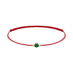 Brățară Mărțișor din Argint 925 Premium, placată cu aur galben – Jad Verde (minim 5 buc)