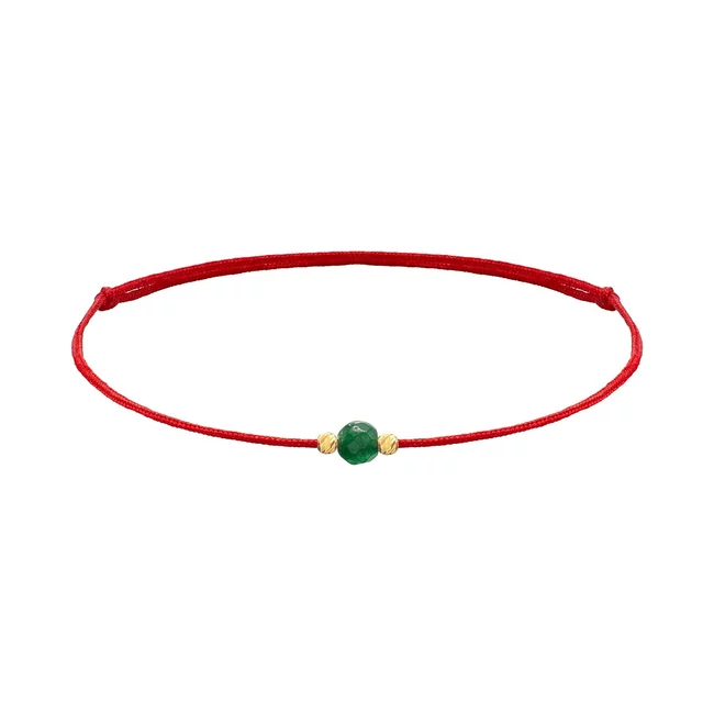 Brățară Mărțișor din Argint 925 Premium, placată cu aur galben – Jad Verde (minim 5 buc)