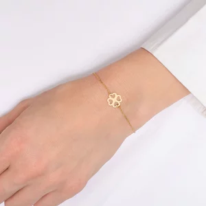 Brățară Mărțișor din Argint 925 Premium, placată cu aur galben - Trifoi 11mm