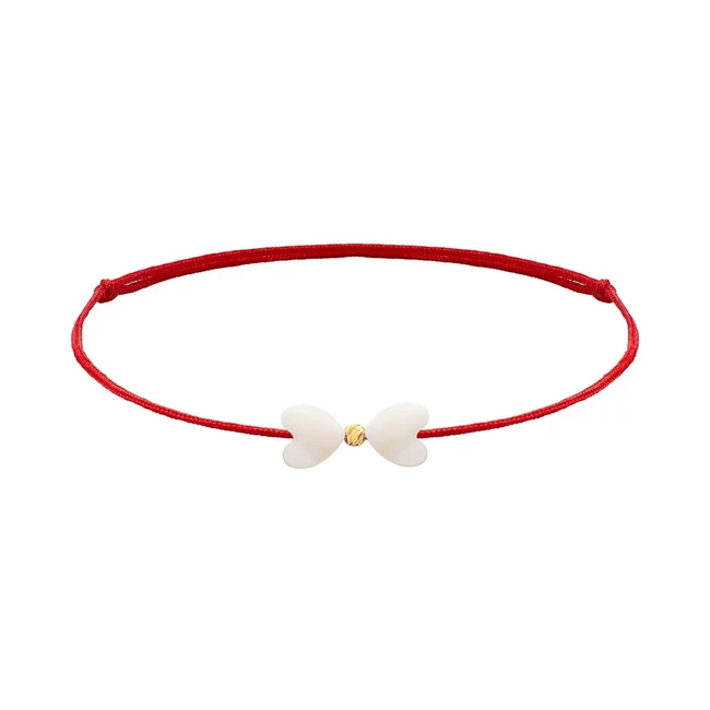 Brățară Mărțișor din Aur 14K Premium – Fundiță din Piatră Sidef