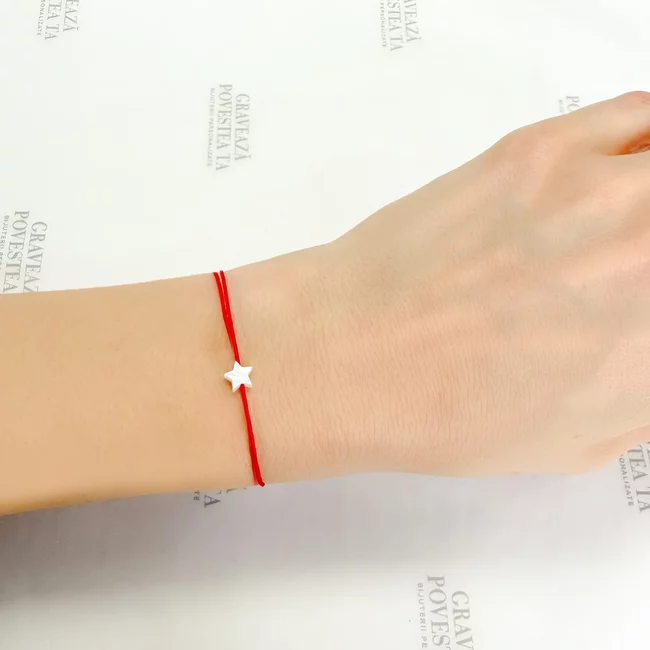 Brățară Mărțișor – Steluță din Piatră Sidef (minim 5 buc)