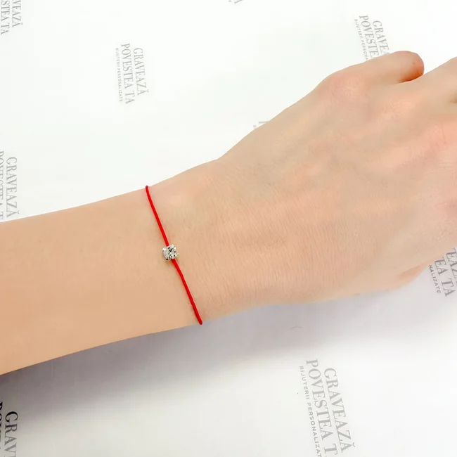 Brățară Mărțișor– Swarovski mare 6mm (minim 5 buc)