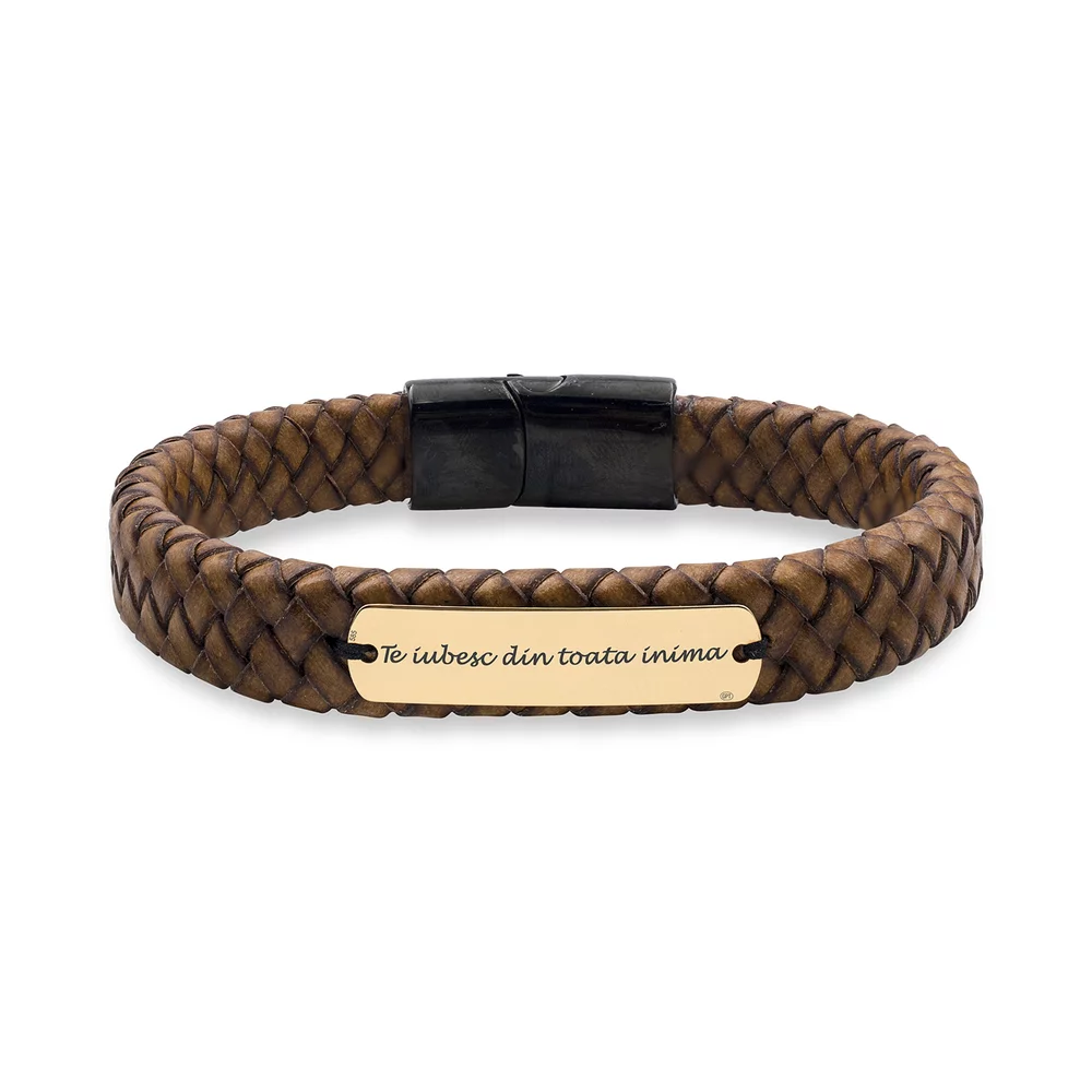 bratara-piele-lata-impletita-placuta-33-mm-personalizata-gravura-text-aur-14k-inchizatoare-magnetica-inox-negru-90439-2.webp