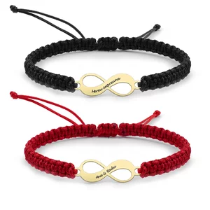 Bratari aur cuplu infinit personalizat si snur (18 mm)