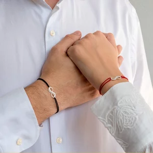Bratari aur cuplu infinit personalizat si snur (18 mm)