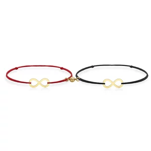 Bratari magnetice de cuplu Argint, snur si infinit (17 mm)