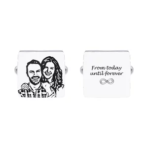Butoni personalizati, gravura 4life, Inox Premium hipoalergic, patrati (12 mm)