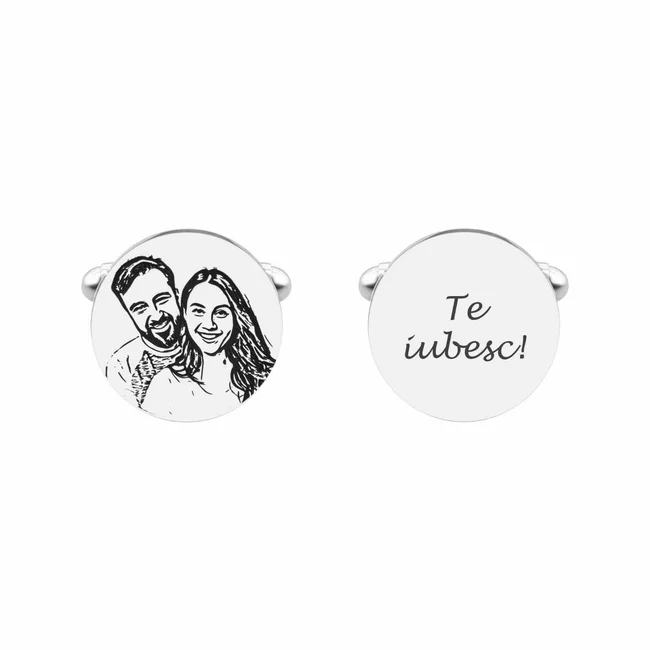 Butoni personalizati, gravura 4life, Inox, rotunzi (15 mm)