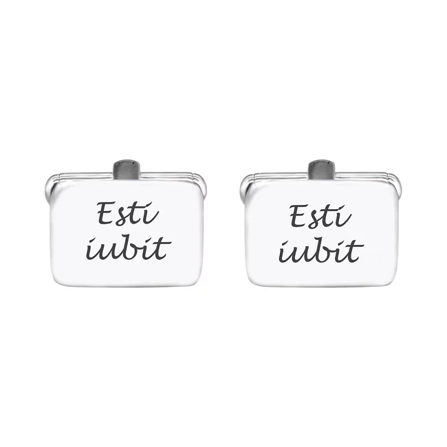 Butoni personalizati, Inox Premium hipoalergic, dreptunghiulari (12 mm)