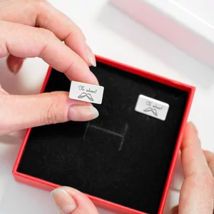 Butoni personalizati, Inox Premium hipoalergic, dreptunghiulari (12 mm)