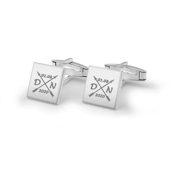 Butoni personalizati, Inox, patrati (12 mm)